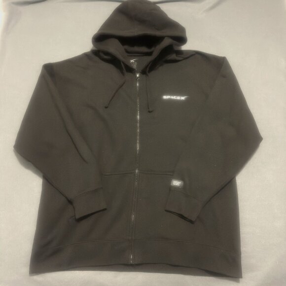 SpaceX Crew Demo 2 NASA Full Zip Hoodie Men’s Sz 3X Black Falcon 9 Rocket Tesla - Picture 13 of 13